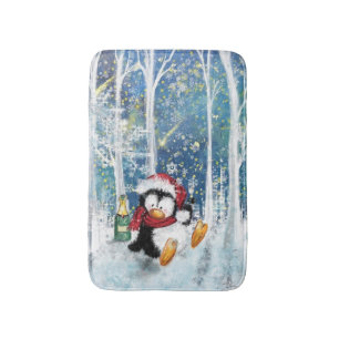 Christmas Penguin Bath Mat