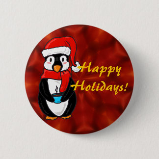Christmas Penguin Button