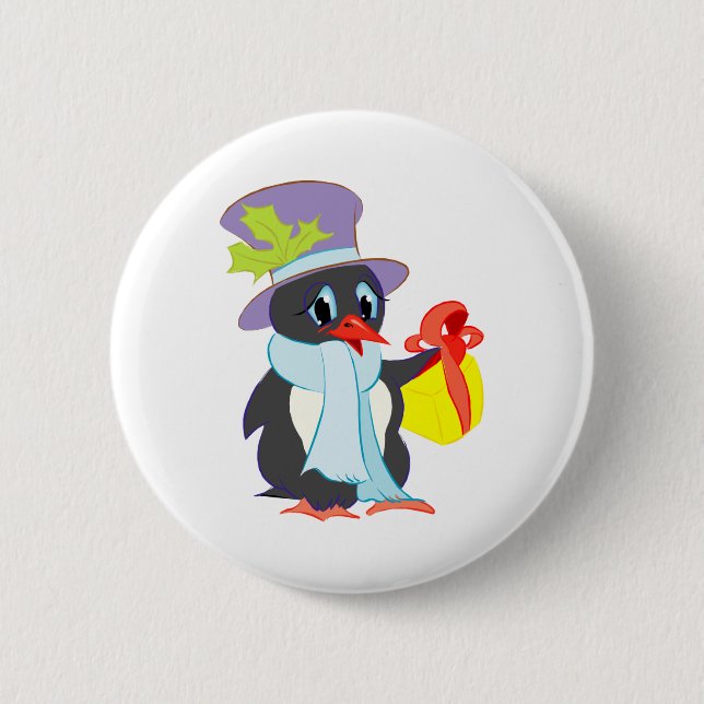 Christmas Penguin Button (Front)
