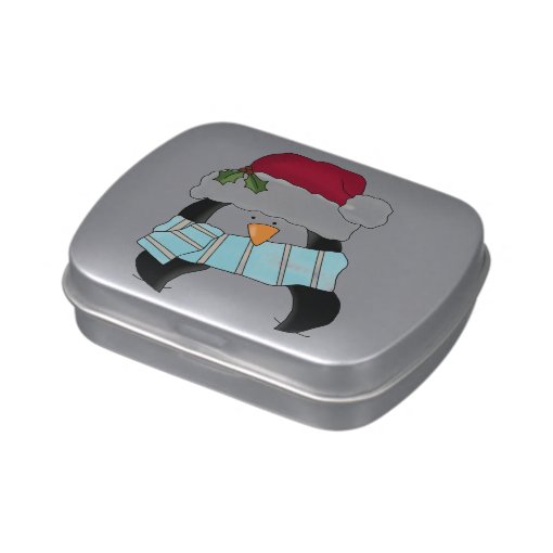 Christmas Penguin Candy Tins and Jars With Candy | Zazzle