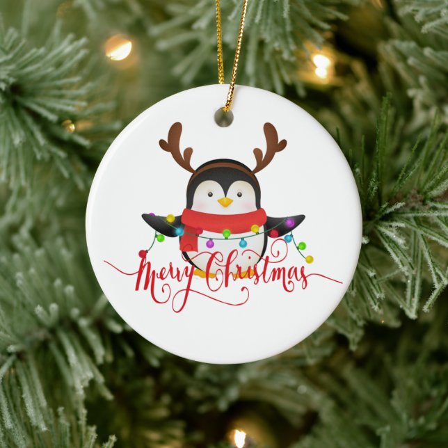 Christmas penguin   ceramic ornament (Tree)