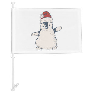 Christmas Penguin Christmas red hat event christma Car Flag