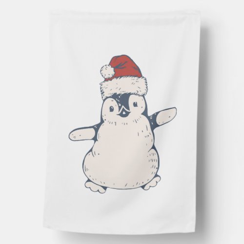 Christmas Penguin Christmas red hat event christma House Flag