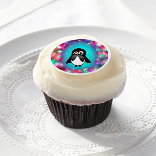 Christmas Penguin Edible Frosting Rounds