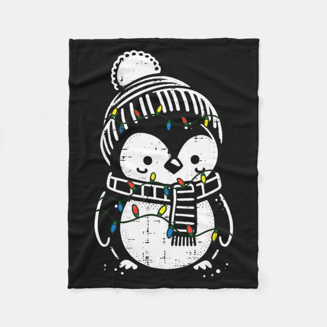 Christmas Penguin F Cute Xmas Boys Girls Kids Todd Fleece Blanket (Front)