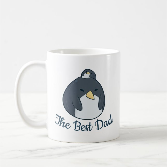 Christmas Penguin Family Best Dad Personalized  Coffee Mug (Left)
