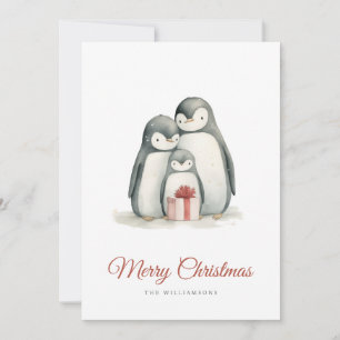 Christmas Penguin Family Holiday Card