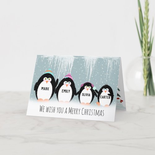 Christmas Penguin Family Holiday Card