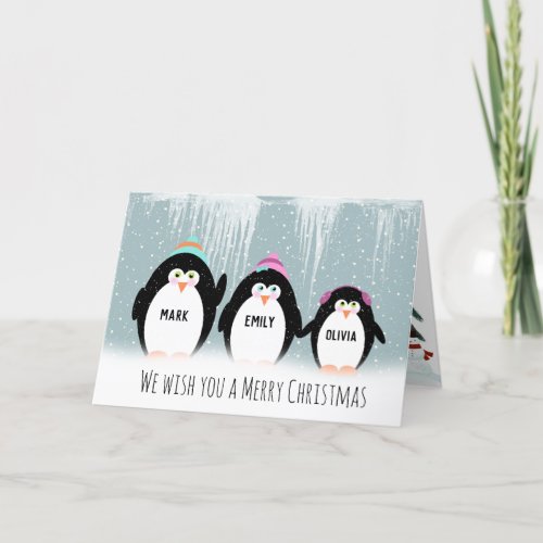 Christmas Penguin Family Holiday Card