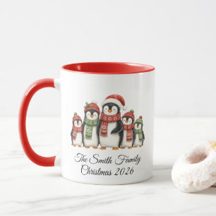 Christmas Penguin Family Personalized  Mug