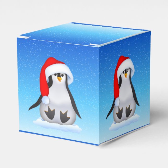 Christmas Penguin Favor Boxes (Front Side)