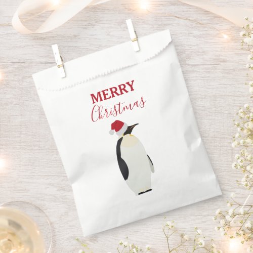 Christmas Penguin Funny Animal with Santa Hat Favor Bag