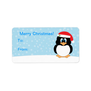 Christmas Penguin Gift Tag Labels