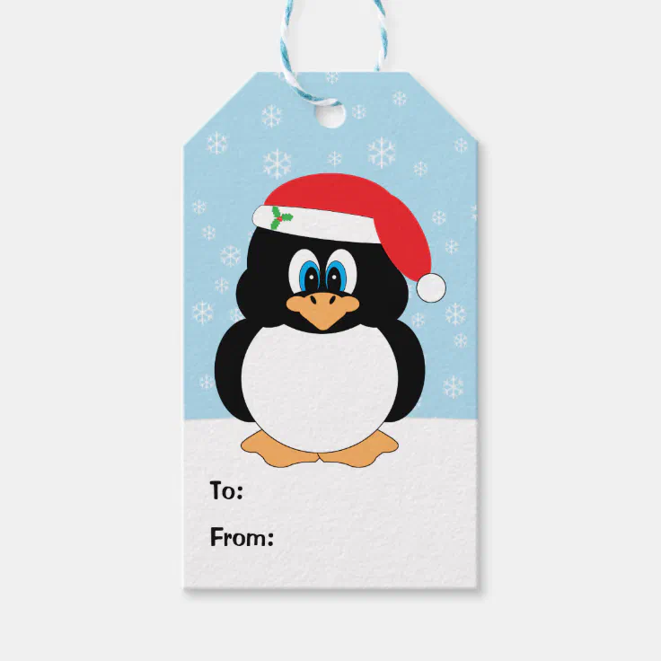 Christmas Penguin Gift Tags | Zazzle
