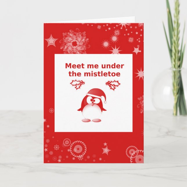 Christmas Penguin Greeting Card (Front)