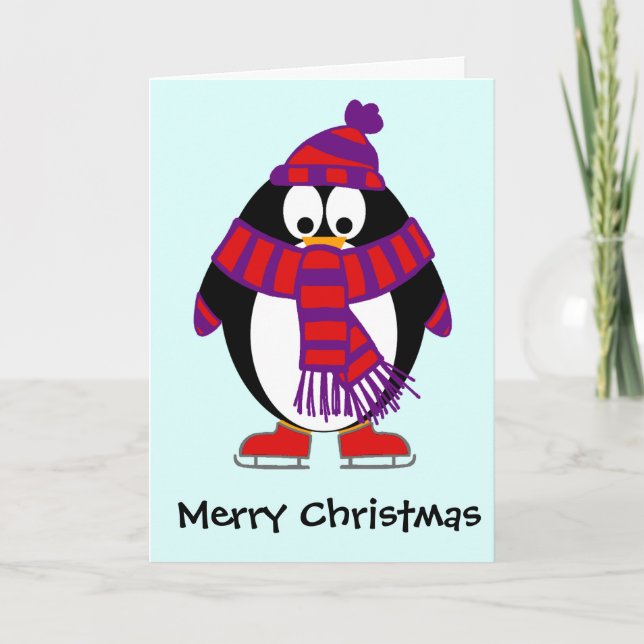 Christmas Penguin Holiday Card (Front)