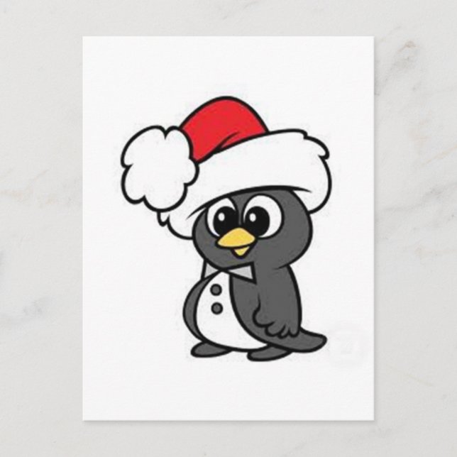Christmas Penguin Holiday Postcard (Front)