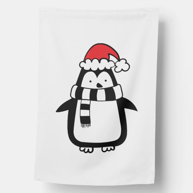Christmas penguin   house flag (Front)
