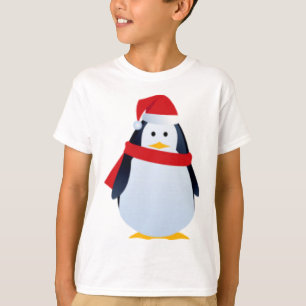 Christmas Penguin In A Santa Hat T-Shirt