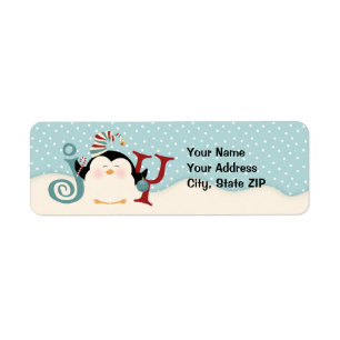 Christmas Penguin Joy Address Label