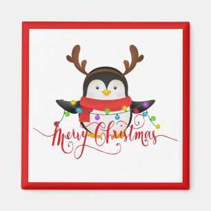 Christmas penguin magnet