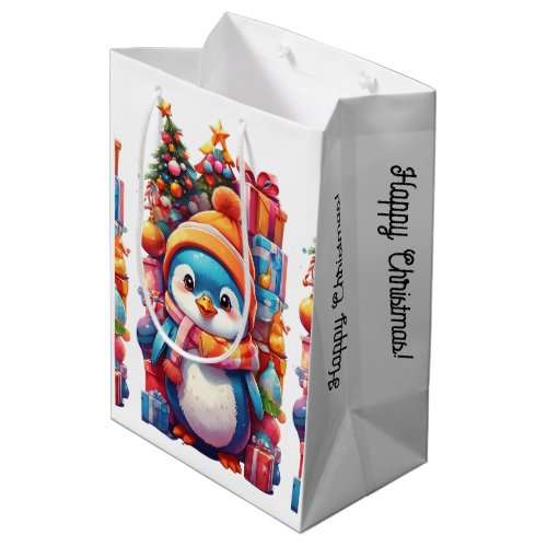 Christmas Penguin  Medium Gift Bag