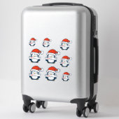 Christmas Penguin Mustache Contour Cut Sticker (Suitcase)