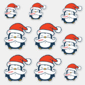 Christmas Penguin Mustache Contour Cut Sticker (Front)