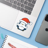 Christmas Penguin Mustache Vinyl Cut Sticker (Laptop w/ iPhone)