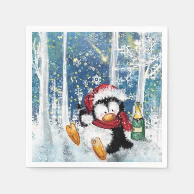 Christmas Penguin Napkins (Front)