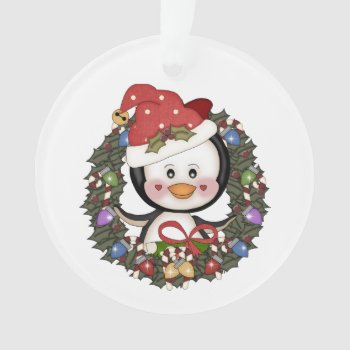 Christmas Penguin Ornament by bonfirechristmas at Zazzle