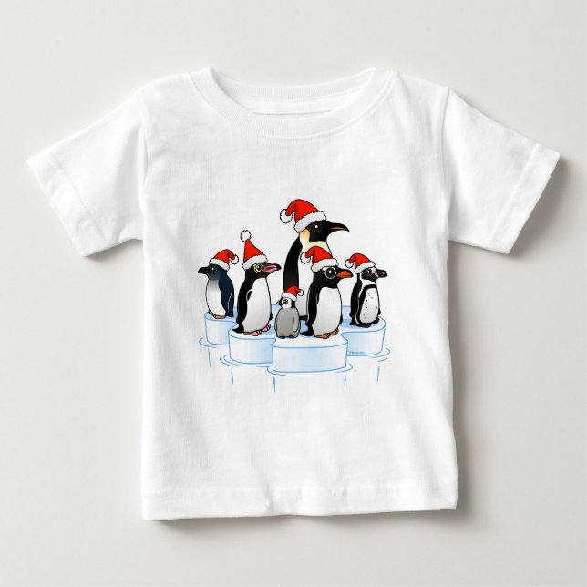 Christmas Penguin Party Baby T-Shirt (Front)