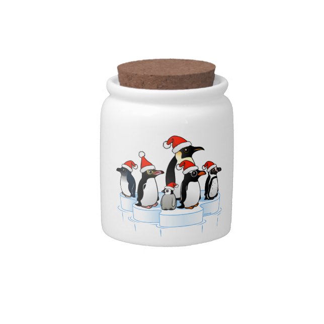 Christmas Penguin Party Candy Jar (Front)