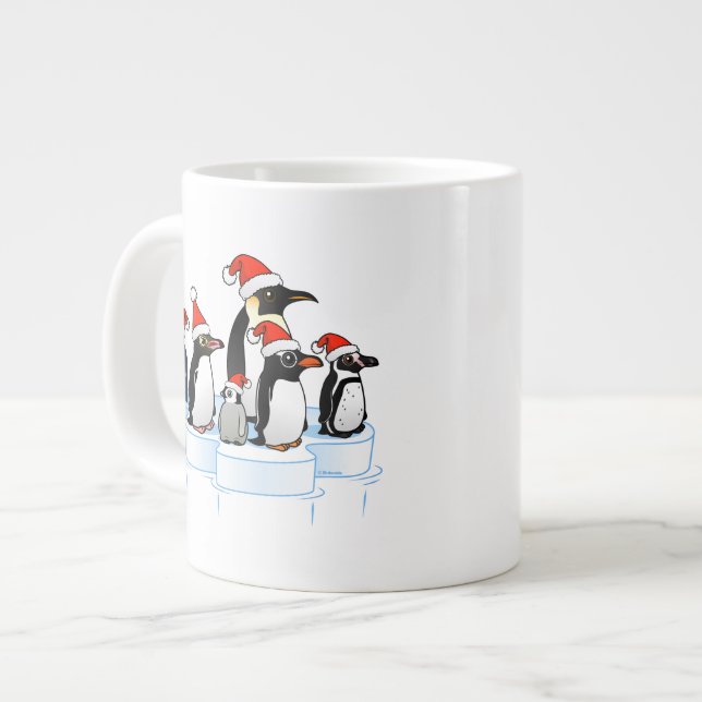 Christmas Penguin Party Giant Coffee Mug (Front Left)