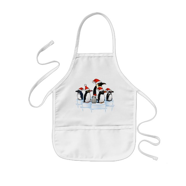 Christmas Penguin Party Kids' Apron (Front)