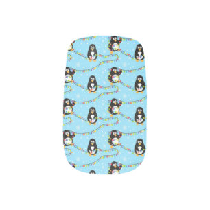 Christmas Penguin Pattern Minx Nail Art