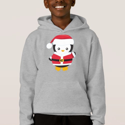 Christmas Penguin Penguin With Santa Hat Belt Hoodie