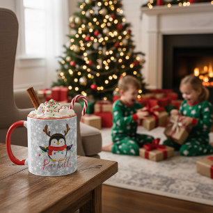 Christmas penguin personalized mug