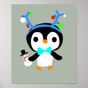 Christmas Penguin Poster
