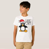 Christmas Penguin Santa Naughty List T-Shirt (Front Full)