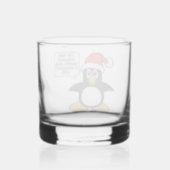 Christmas Penguin Santa Naughty List Whiskey Glass (Back)