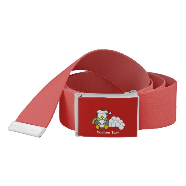 Christmas penguin sitting with snow balls belt (Snake)