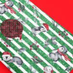 Christmas Penguin Snowman Green Glitter Stripes Wrapping Paper<br><div class="desc">This design may be personalized in the area provided by changing the photo and/or text. Or it can be customized by clicking Personalize this Template and then choosing the click to customize further option and delete or change the color of the background, add text, change the text color or style,...</div>