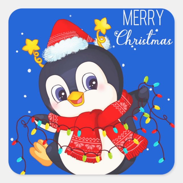 Christmas Penguin Sticker (Front)