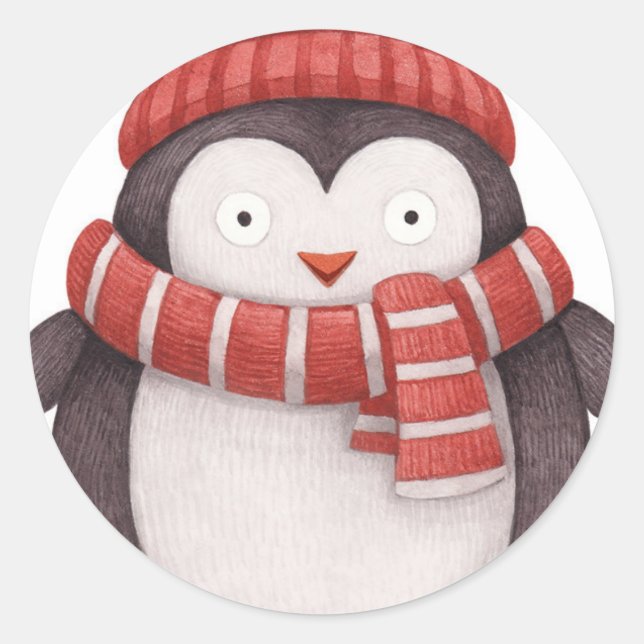 Christmas Penguin Sticker (Front)