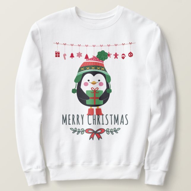 Christmas Penguin Sweatshirt (Design Front)