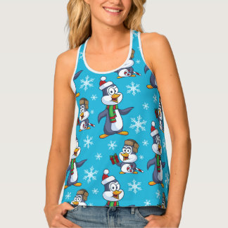 Christmas Penguin Tank Top