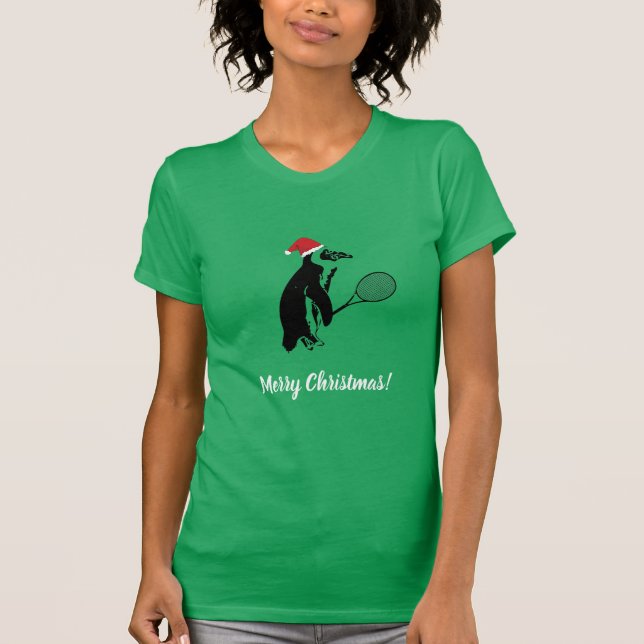 Christmas Penguin Tennis T-Shirt (Front)