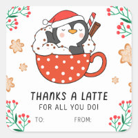 Christmas Penguin Thanks a Latte