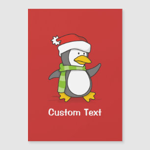 Christmas penguin walking on snow